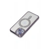 Mey İthalat®  iPhone 13 Kılıf Joke Simli Magneticsafe Kılıf - Derin Mor