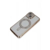 Mey İthalat®  iPhone 13 Kılıf Joke Simli Magneticsafe Kılıf - Gold
