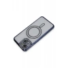 Mey İthalat®   iPhone 13 Kılıf Joke Simli Magneticsafe Kılıf - Lacivert