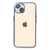Mey İthalat®  iPhone 13 Kılıf  Lensli Silikon - Açık Mavi