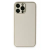 Mey İthalat®  iPhone 13 Pro Kılıf Coco Deri Silikon Kapak - Beyaz