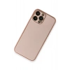 Mey İthalat®  iPhone 13 Pro Kılıf Coco Deri Silikon Kapak - Pembe