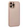 Mey İthalat®  iPhone 13 Pro Kılıf Coco Deri Silikon Kapak - Pembe