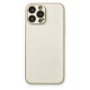 Mey İthalat®  iPhone 13 Pro Kılıf Coco Karbon Silikon - Beyaz