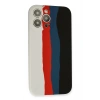 Mey İthalat®  iPhone 13 Pro Kılıf Ebruli Lansman Silikon - Beyaz-Siyah