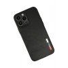 Mey İthalat®  iPhone 13 Pro Kılıf Loop Deri Silikon - Siyah