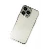 Mey İthalat®  iPhone 13 Pro Max Kılıf  Lensli Silikon - Gümüş