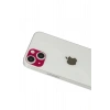 Mey İthalat®  iPhone 13 Rainbow Kamera Lens Koruma Cam - Koyu Kırmızı