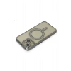 Mey İthalat®  iPhone 14 Kılıf Joke Simli Magneticsafe Kılıf - Gri
