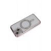 Mey İthalat®  iPhone 14 Kılıf Joke Simli Magneticsafe Kılıf - Pembe