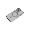 Mey İthalat®  iPhone 14 Kılıf Joke Simli Magneticsafe Kılıf - Pembe