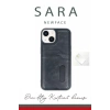 Mey İthalat®  iPhone 14 Kılıf Sara Kartvizitli Deri Kılıf - Siyah