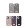 Mey İthalat®  iPhone 14 Pro Bright Simli Kapak - Gold