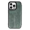 Mey İthalat®  iPhone 14 Pro Kılıf Flip Cover - Koyu Yeşil