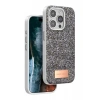 Mey İthalat®   iPhone 14 Pro Max Bright Simli Kapak - Gümüş