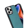 Mey İthalat®  iPhone 14 Pro Max Kılıf Aras Deri Kapak - Açık Yeşil