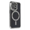 Mey İthalat®  iPhone 14 Pro Max Kılıf Joke Simli Magneticsafe Kılıf - Gri