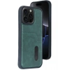 Mey İthalat®  iPhone 14 Pro Max Kılıf Sara Kartvizitli Deri Kılıf - Koyu Yeşil