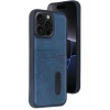 Mey İthalat®  iPhone 14 Pro Max Kılıf Sara Kartvizitli Deri Kılıf - Lacivert