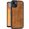 Mey İthalat®  iPhone 15 Kılıf Aras Deri Kapak - Taba