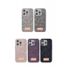 Mey İthalat®   iPhone 15 Pro Bright Simli Kapak - Siyah