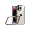 Mey İthalat®   iPhone 15 Pro Max  Lensli Silikon - Çöl Titanyum