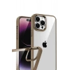 Mey İthalat®   iPhone 15 Pro Max  Lensli Silikon - Çöl Titanyum