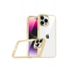 Mey İthalat®   iPhone 15 Pro Max  Lensli Silikon - Gold