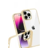 Mey İthalat®   iPhone 15 Pro Max  Lensli Silikon - Gold