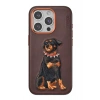 Mey İthalat®  iPhone 15 Pro Perma Desenli Kapak - Koyu Kahve