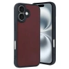 Mey İthalat®  iPhone 16 Kılıf Aras Deri Kapak - Bordo