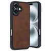 Mey İthalat®  iPhone 16 Kılıf Aras Deri Kapak - Taba