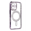 Mey İthalat®  iPhone 16 Kılıf Joke Simli Magneticsafe Kılıf - Derin Mor