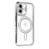 Mey İthalat®   iPhone 16 Kılıf Joke Simli Magneticsafe Kılıf - Gri