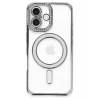 Mey İthalat®   iPhone 16 Kılıf Joke Simli Magneticsafe Kılıf - Gri