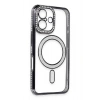 Mey İthalat®  iPhone 16 Kılıf Joke Simli Magneticsafe Kılıf - Siyah