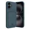 Mey İthalat®  iPhone 16 Kılıf Kelvin Kartvizitli Silikon - Koyu Yeşil