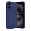 Mey İthalat®  iPhone 16 Kılıf Kelvin Kartvizitli Silikon - Lacivert