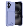 Mey İthalat®  iPhone 16 Kılıf Kelvin Kartvizitli Silikon - Lila