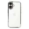Mey İthalat®  iPhone 16 Kılıf  Lensli Silikon - Gümüş