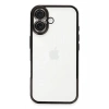 Mey İthalat®  iPhone 16 Kılıf  Lensli Silikon - Siyah