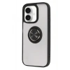 Mey İthalat®  iPhone 16 Kılıf Montreal Yüzüklü Silikon Kapak - Siyah