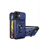 Mey İthalat®  iPhone 16 Kılıf Pars Lens Yüzüklü Silikon - Lacivert