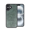 Mey İthalat®  iPhone 16 Plus Kılıf Aras Deri Kapak - Koyu Yeşil