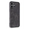 Mey İthalat®  iPhone 16 Plus Kılıf Aras Deri Kapak - Siyah