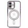 Mey İthalat®  iPhone 16 Plus Kılıf Joke Simli Magneticsafe Kılıf - Derin Mor