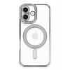Mey İthalat®  iPhone 16 Plus Kılıf Joke Simli Magneticsafe Kılıf - Gümüş