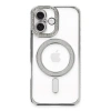Mey İthalat®  iPhone 16 Plus Kılıf Joke Simli Magneticsafe Kılıf - Gümüş