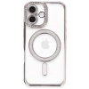 Mey İthalat®  iPhone 16 Plus Kılıf Joke Simli Magneticsafe Kılıf - Pembe
