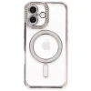 Mey İthalat®  iPhone 16 Plus Kılıf Joke Simli Magneticsafe Kılıf - Pembe